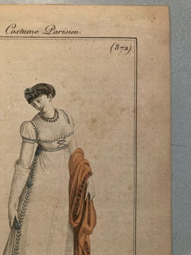 Engraving Gravure Costume Mode Paris 1808 Old XIXe Philibert-Louis DEBUCOURT Art