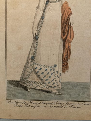 Engraving Gravure Costume Mode Paris 1808 Old XIXe Philibert-Louis DEBUCOURT Art