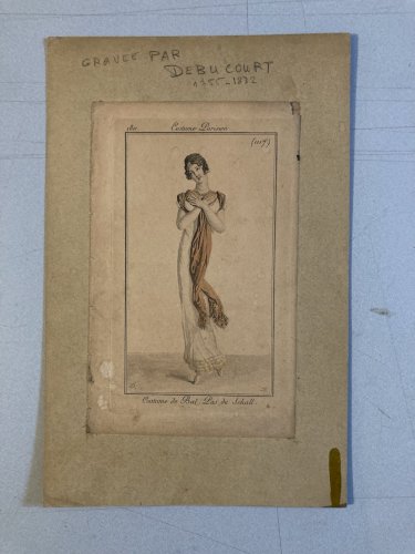 Engraving Gravure Costume Mode Paris 1811 XIXe Philibert-Louis DEBUCOURT Art Old