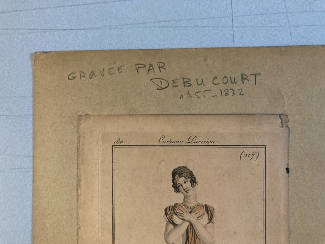 Engraving Gravure Costume Mode Paris 1811 XIXe Philibert-Louis DEBUCOURT Art Old