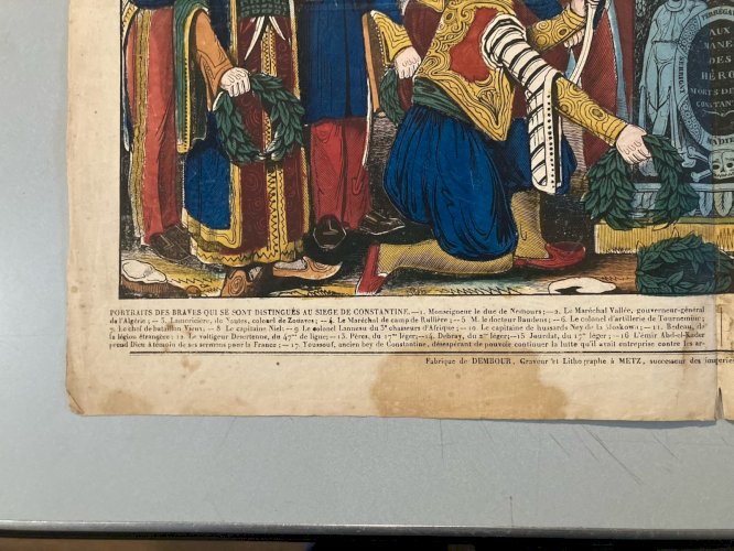 Engraving Gravure Lithographie Couleur Tom Des Braves Constantine Art XIXe￼