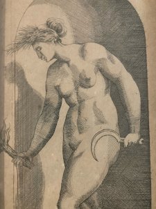 Engraving Portrait Gian Giacomo Karalis CARAGLIO Woman Snake Art Old