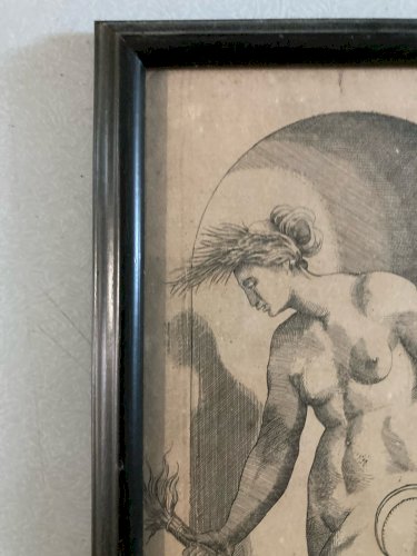 Engraving Gravure Portrait Gian Giacomo Karalis CARAGLIO Femme Serpent Art Old