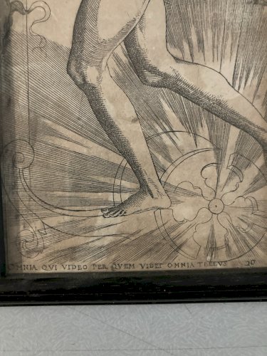 Engraving Gravure Portrait Gian Giacomo Karalis CARAGLIO Homme Serpent Art Old