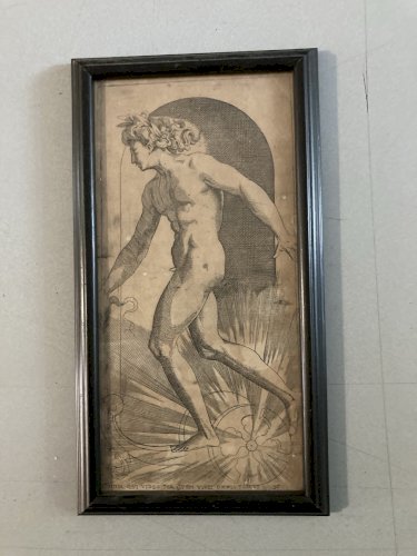 Engraving Gravure Portrait Gian Giacomo Karalis CARAGLIO Homme Serpent Art Old