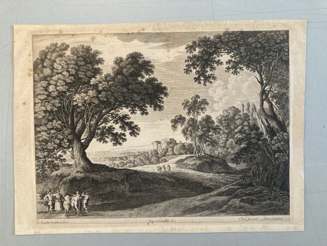 Engraving Gravure  Portrait  XVIIe Perelle Ancien 1650 Original Estampe Etching