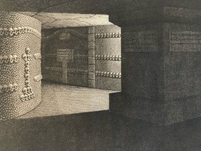 Engraving engraving 19th Catacombs Pairs Original Jean Baptiste Antoine CLOQUET