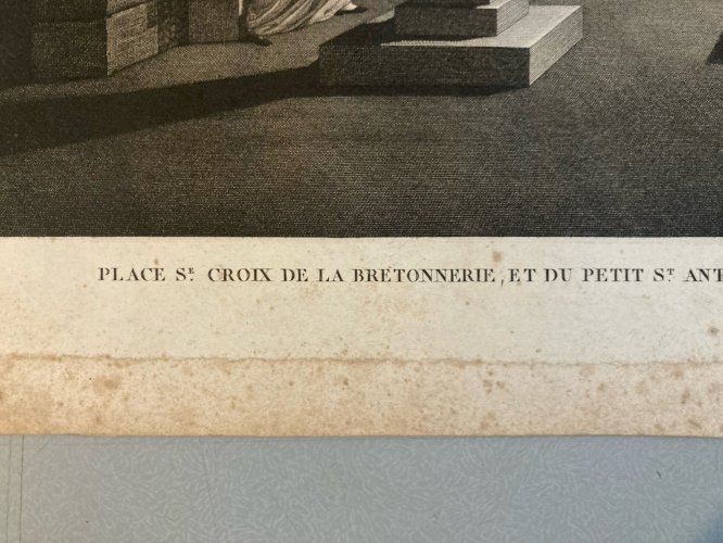 Engraving gravure XIXe Catacombes Pars Original Curiosité Estampe Curiosa Crane