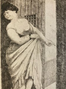 Engraving Gravure 19th Edmond De Goncourt Ancient Art Print Old Woman Workshop