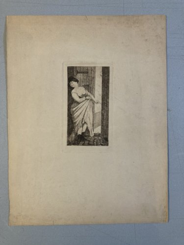 Engraving Gravure XIXe Edmond De Goncourt Art Ancien Estampe Old Femme Atelier