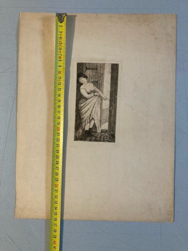 Engraving Gravure XIXe Edmond De Goncourt Art Ancien Estampe Old Femme Atelier