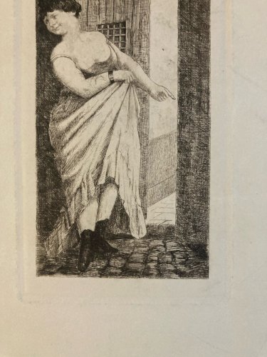 Engraving Gravure XIXe Edmond De Goncourt Art Ancien Estampe Old Femme Atelier