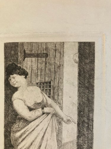 Engraving Gravure XIXe Edmond De Goncourt Art Ancien Estampe Old Femme Atelier