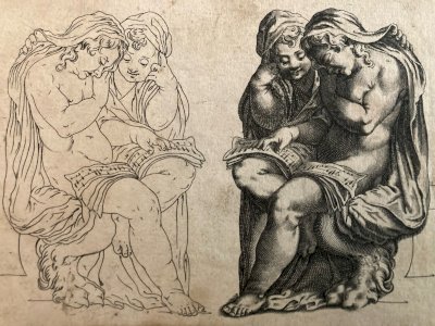 Engraving Gravure XVIIIe Art Ange Ancien Musique Partition À Identifier Ancien