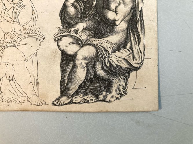 Engraving Gravure XVIIIe Art Ange Ancien Musique Partition À Identifier Ancien