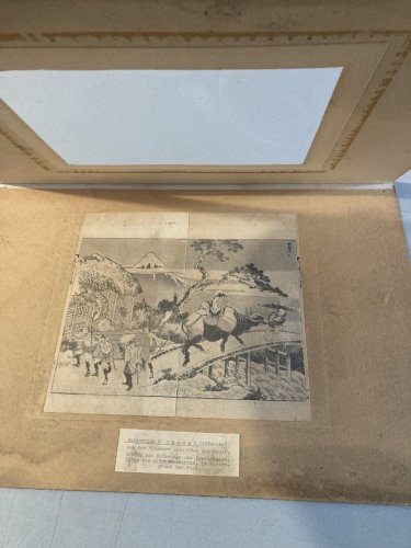 Engraving Katsushika Hokusai – Gravure ancien 100 vues du mont Fuji Old Art XIXe