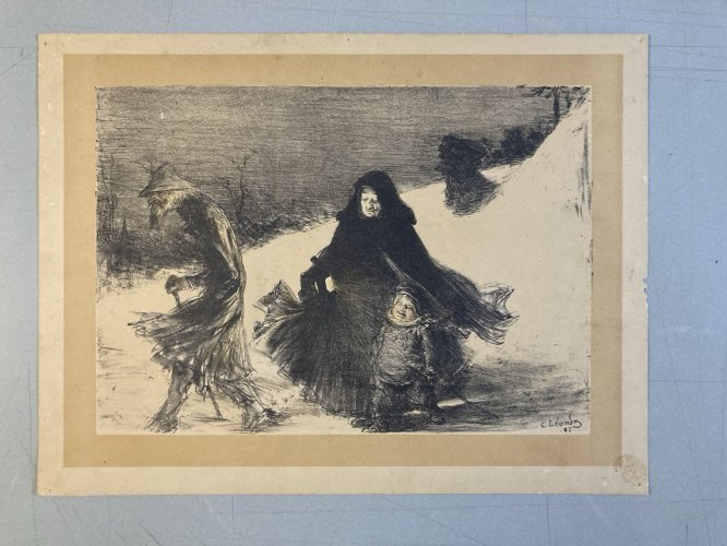 Engraving Lithographie signée  Henri Bataille De Edmond See Sée Littérature XIXe