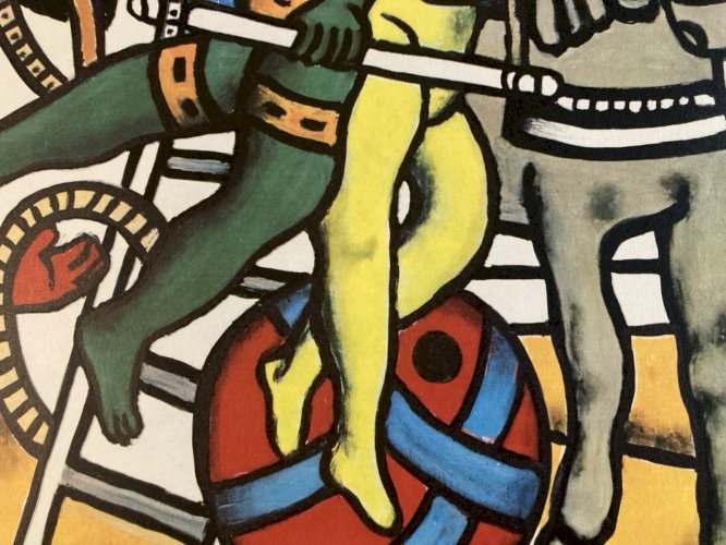 Engraving Tirage Offset Fernand Leger  1980 Art Cheval Cirque Trapèze Couleur