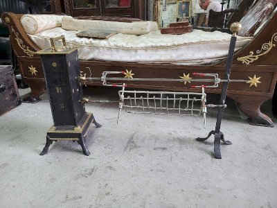 ENORMOUS ANTIQUE MECHANICAL SPIT WITH 2 SPIKES FOR 7 KILOS PARTS
