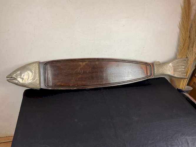 Enseigne Grand Présentoir Plat Plateau à Découpe du Poisson Saumon 120cm