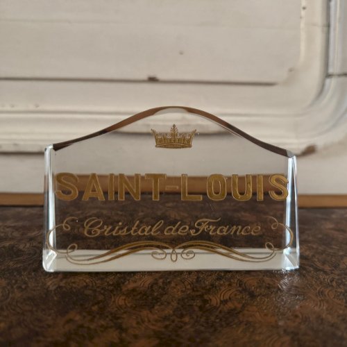 Enseigne magasin Saint-Louis Cristal de France rehauts dorés M3569