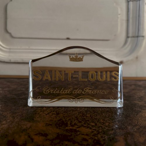Enseigne magasin Saint-Louis Cristal de France rehauts dorés M3569