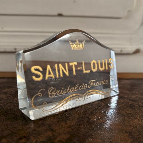 Enseigne magasin Saint-Louis Cristal de France rehauts dorés M3569