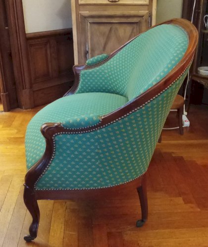 Ensemble Ancienne Banquette Et 2 Chaise Louis Philippe Salon Ancien