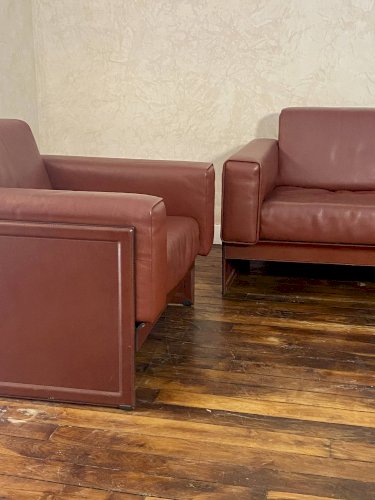 Ensemble canapé 2 places et 1 fauteuil korium km 3/1 de Tito Agnoli pour Ma
