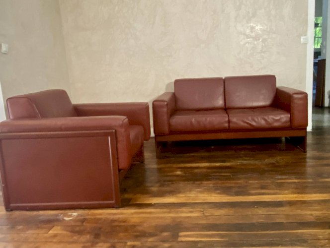 Ensemble canapé 2 places et 1 fauteuil korium km 3/1 de Tito Agnoli pour Ma