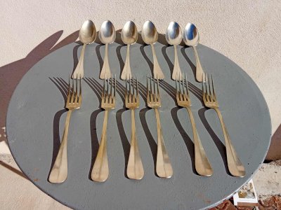  ensemble d’argenterie en métal argenté