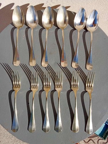  ensemble d’argenterie en métal argenté