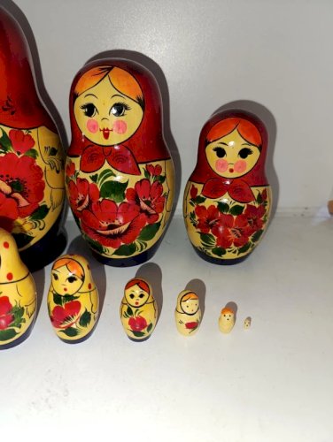ensemble de 10 poupees matriochka gigogne russes en bois en bon etat