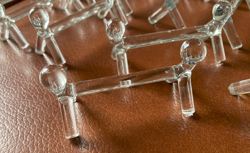 Ensemble de 18 porte couteaux en verre soufflé - Vintage 