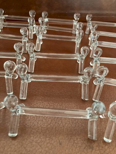 Ensemble de 18 porte couteaux en verre soufflé - Vintage 