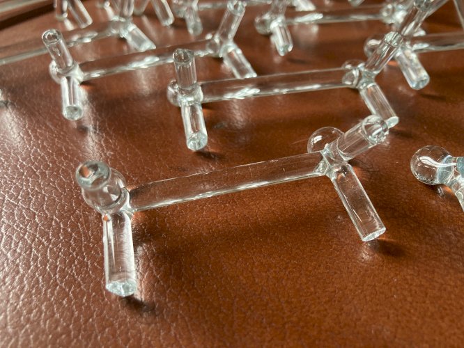 Ensemble de 18 porte couteaux en verre soufflé - Vintage 