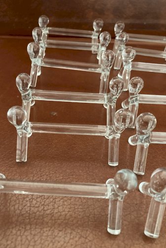 Ensemble de 18 porte couteaux en verre soufflé - Vintage 