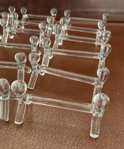 Ensemble de 18 porte couteaux en verre soufflé - Vintage 