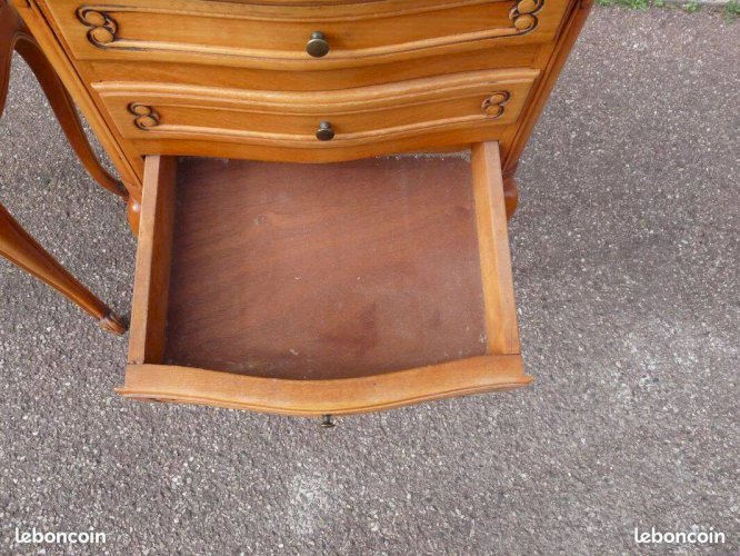 Ensemble de 2 Table de chevet Louis XV - Merisier