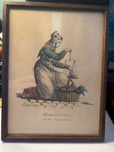 Ensemble de 3 estampes fin XIXᵉ – Scènes de Marchandes – d’après Carle Vernet