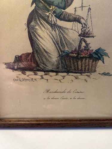 Ensemble de 3 estampes fin XIXᵉ – Scènes de Marchandes – d’après Carle Vernet