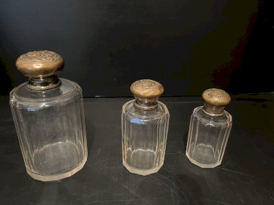 set of 3 vintage travel perfume bottles decoration vintage perfumery