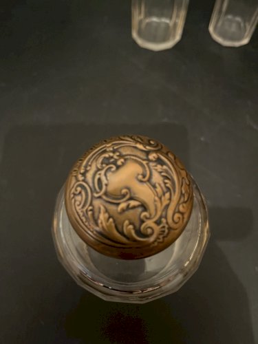 ensemble de 3 flacons de parfum de voyage ancien decoration parfumerie vintage