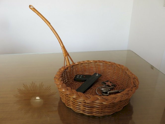ENSEMBLE DE 3 GRANDES CORBEILLES EN ROTIN ANNEES 60 70 FRENCH RIVIERA VINTAGE 