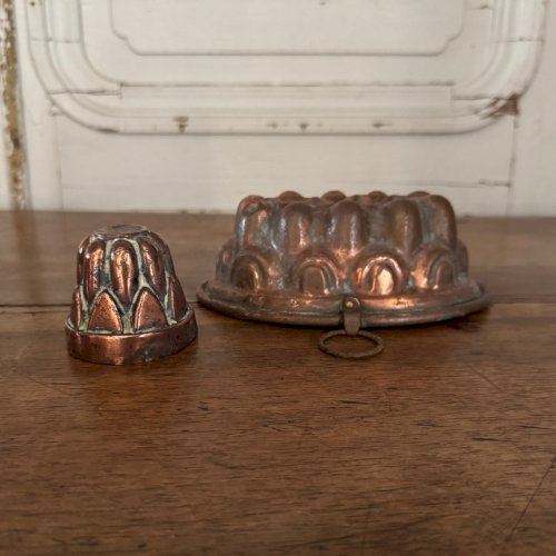 Ensemble de 5 moules à gâteaux en cuivre Ferrieres XIXe M3651