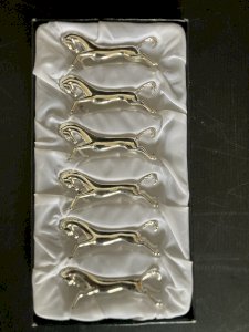 set of 6 vintage silver-plated knife rests table decoration