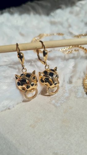 Ensemble de bijoux panthères et zirconium