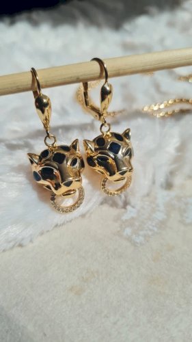 Ensemble de bijoux panthères et zirconium