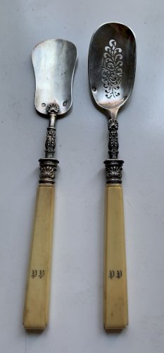 Ensemble de pelles à mignardises argent poinçon Vieillard orfèvre Queillé XIXe