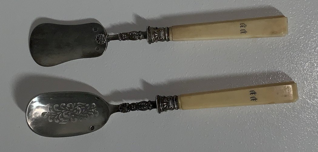 Ensemble de pelles à mignardises argent poinçon Vieillard orfèvre Queillé XIXe